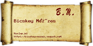 Bicskey Mózes névjegykártya